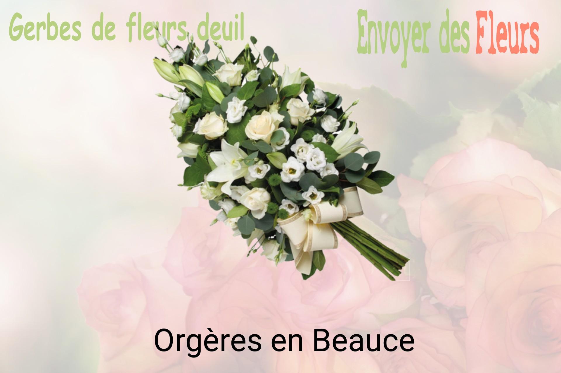 Gerbe de fleurs de deuil livrée à Orgères-en-Beauce